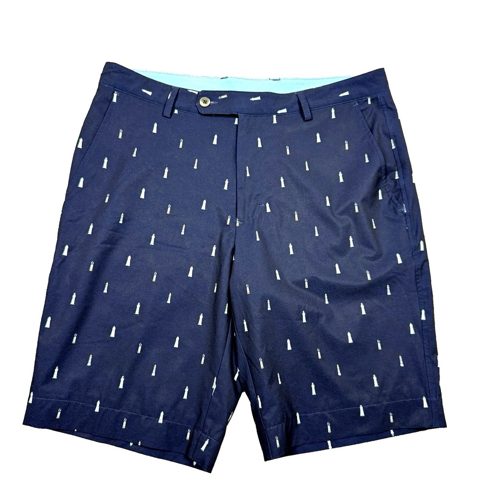 Fairway & Greene Shorts Men 32 Navy Lighthouse Golf Performance Stretch